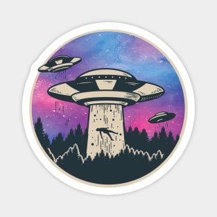 Aliens UFO Design, Galaxy Space T-Shirt, Astronomy Lovers Magnet