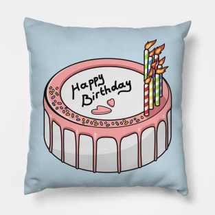 Birthday cake cartoon illustration Pillow