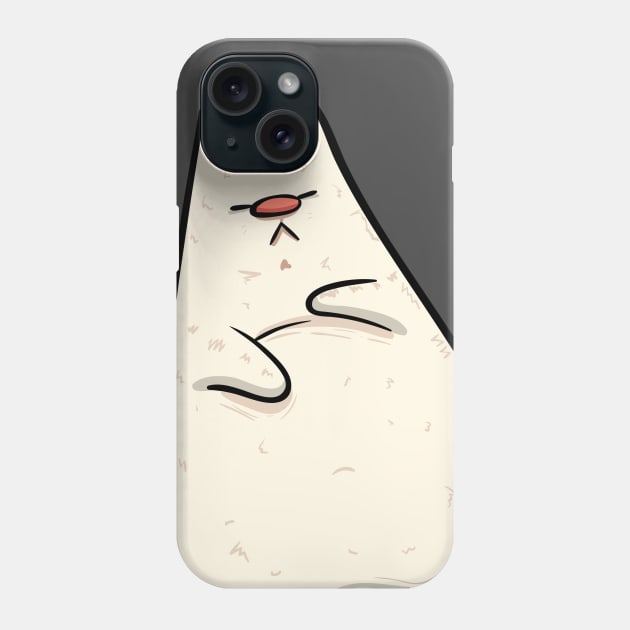 White Lazy Cat Design Phone Case by KPrimeArt