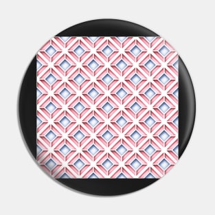 Pink and Blue Geometric Pattern, Rhombic Motif Pin