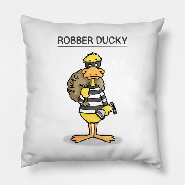 Robber Ducky Pillow by CarlBatterbee