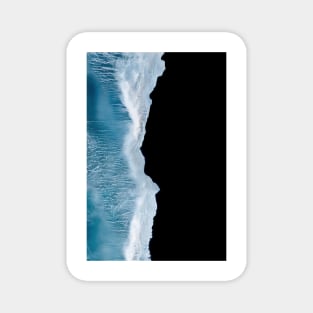 Minimalist wave crashing on a black sand beach in Iceland – Ocean Landscape Photography Magnet