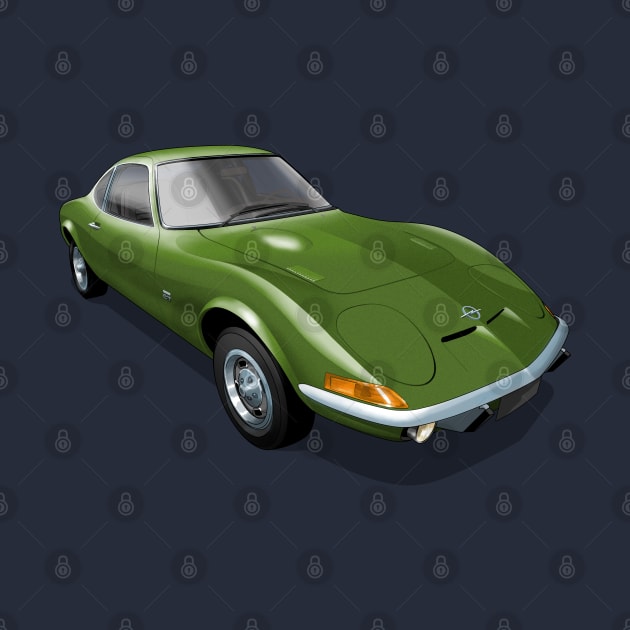 1972 Opel GT in green by candcretro