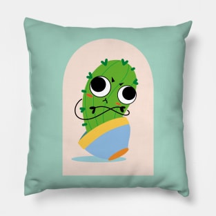 Cactus with Googly Eyes Pillow