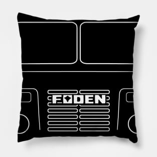 Foden S83 classic 1970s lorry white outline graphic Pillow