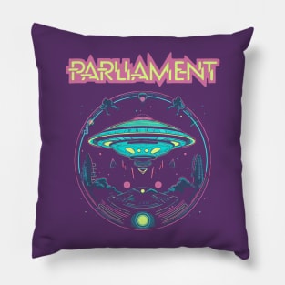 Parliament Funkadelic Retro Mothership UFO Rock Funk Throwback Pillow