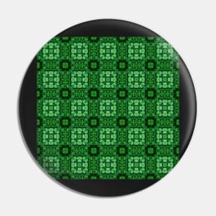 Green Clover Kaleidoscope pattern 2 Pin