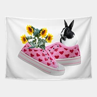 Sneakers Bunny Sunflowers Tapestry