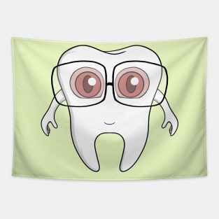 An adorable tooth wearing glasses Tapestry