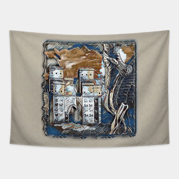 Lamassu Ishtar Art Tapestry by doniainart