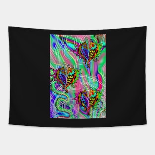 Seahorse Lovers in Rainbow Wonderland by Revoltix Studio Tapestry