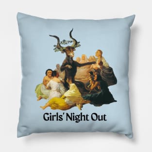 Girls' Night Out (Apparel, Black text) Pillow