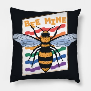 Bee Mine | Rainbow Bee Valentine Pillow