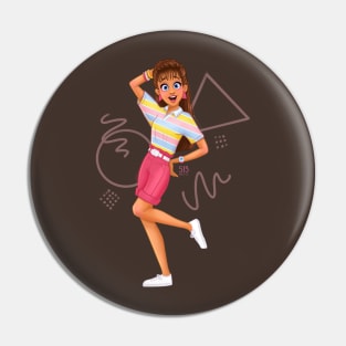 80s Decade Girl Pin