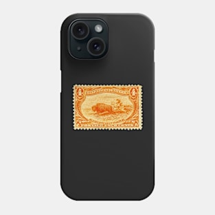 1898  Indian Hunting Buffalo Postage Stamp Print Phone Case