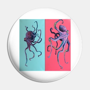 Purple and Pink Octopi (Vertical) Pin