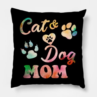 Cat And Dog Mom Pillow