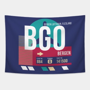 Bergen, Norway (BGO) Airport Code Baggage Tag E Tapestry