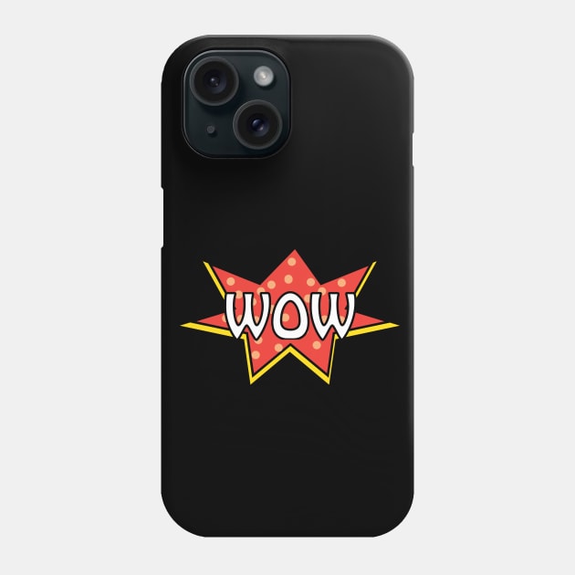 WOW retro comic journal typography Phone Case by 4wardlabel