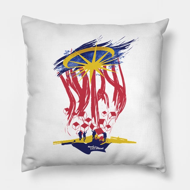 Malaysia Abstract Portrait Flag Pillow by thecrunch