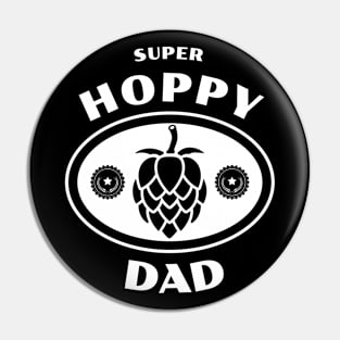 Super Hoppy Dad White Pin