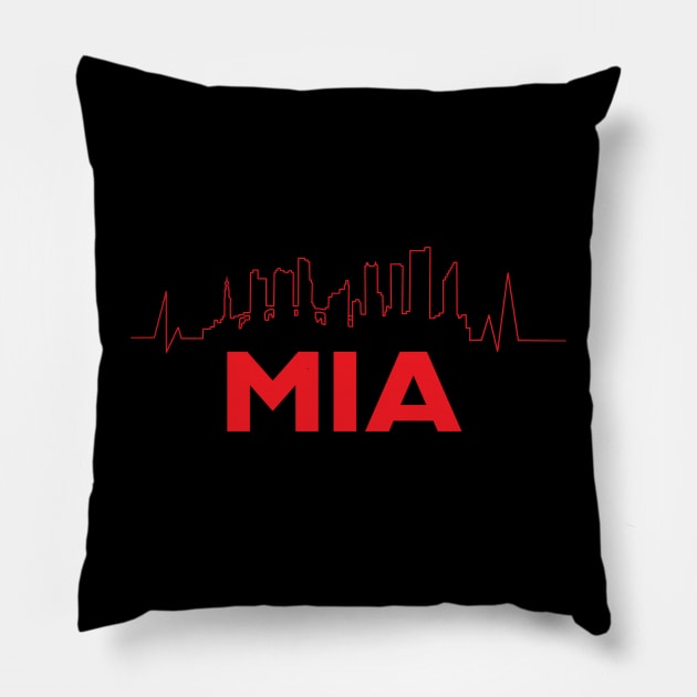 City Beats Miami Pillow by Bored Imagination Pop Art Absurdities 