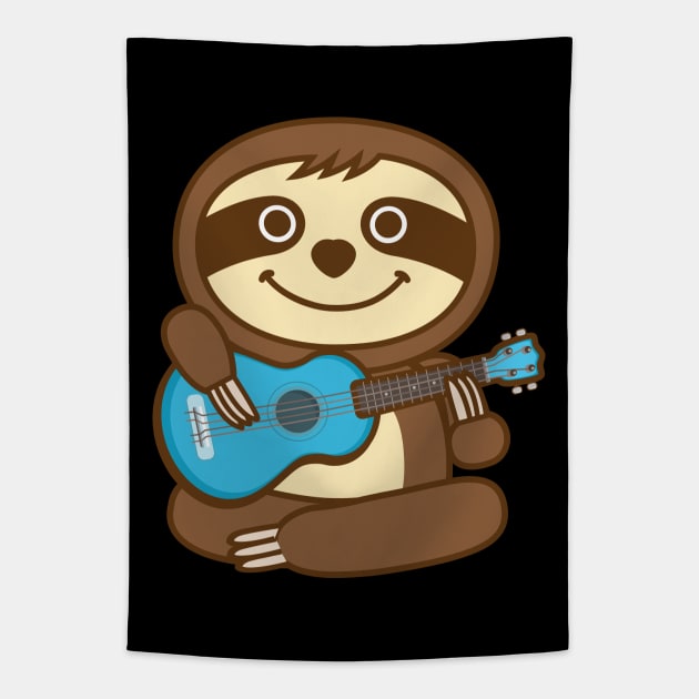 Sloth Ukulele Tapestry by Plushism