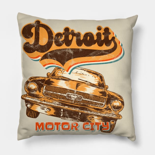 Detroit Motor City / Ford Mustang / Classic Cars Pillow by RCDBerlin