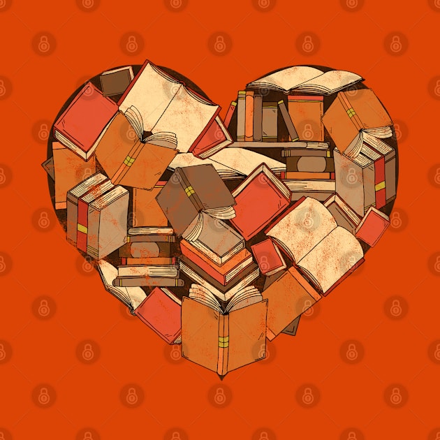 Book Lover Heart of Books by HotHibiscus