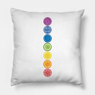 Chakra mandalas vertical Pillow