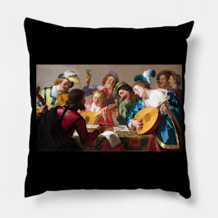 The Concert, Group of Musicians Rehearsing 1623 Gerrit van Honthorst Pillow