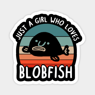 Girl blobfish love underwater pink animal Magnet