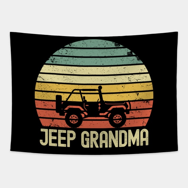 Jeep Grandma Vintage Jeep Retro Jeep Sunset Jeep Jeep Mom Jeep Women Tapestry by Liza Canida