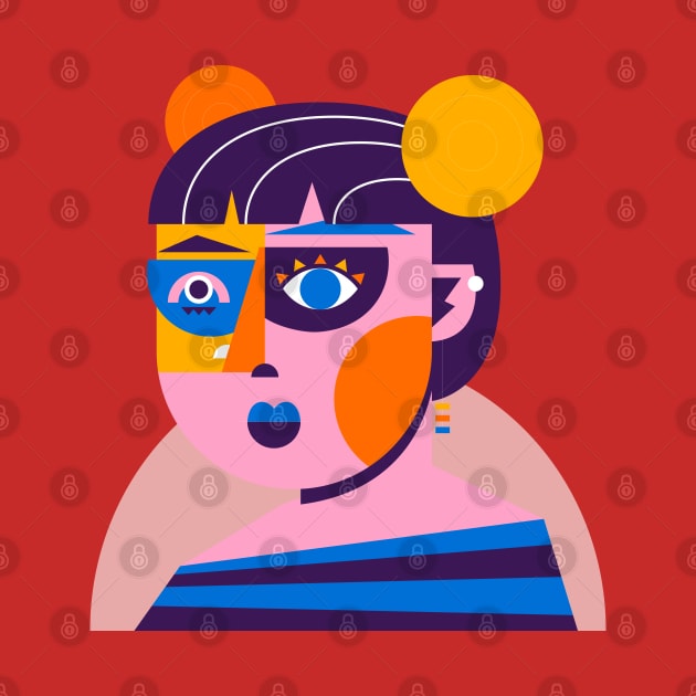 Flat Abstract Portrait Shapes by Mako Design 