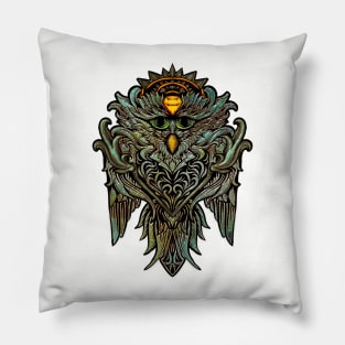 Awesome owl with roses Pillow