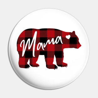 Mama Bear. Buffalo Plaid design Pin