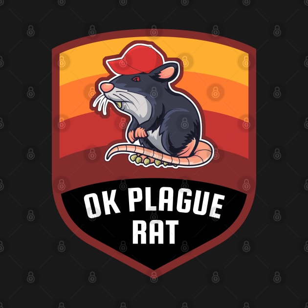 OK Plague Rat Red Hat Gradient Badge by aaallsmiles