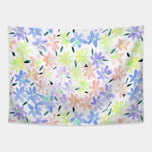 Tender meadow - watercolor peaceful flowers Tapestry