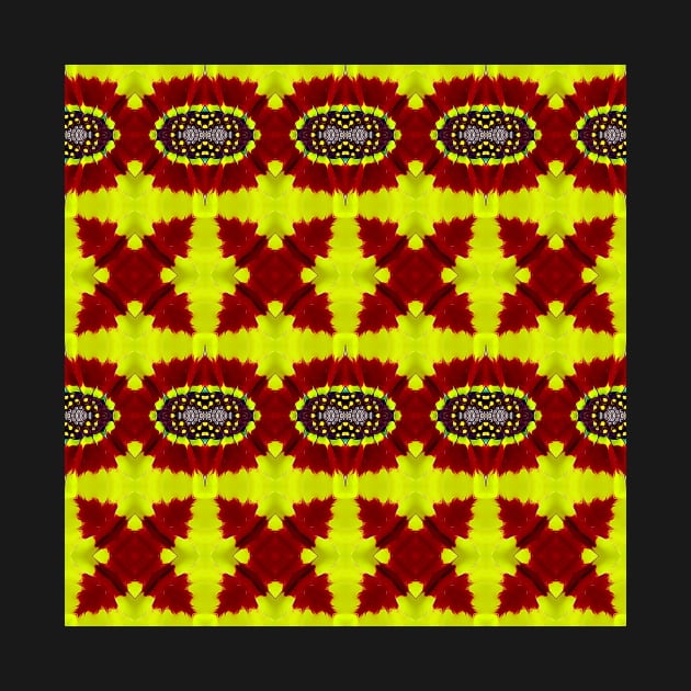 Red Yellow Chrysanthemum Pattern Number 16 by BubbleMench