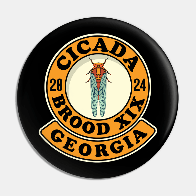 Cicada Brood XIX Georgia Pin by Huhnerdieb Apparel