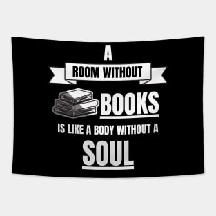 Bookworm No Books no Soul Tapestry