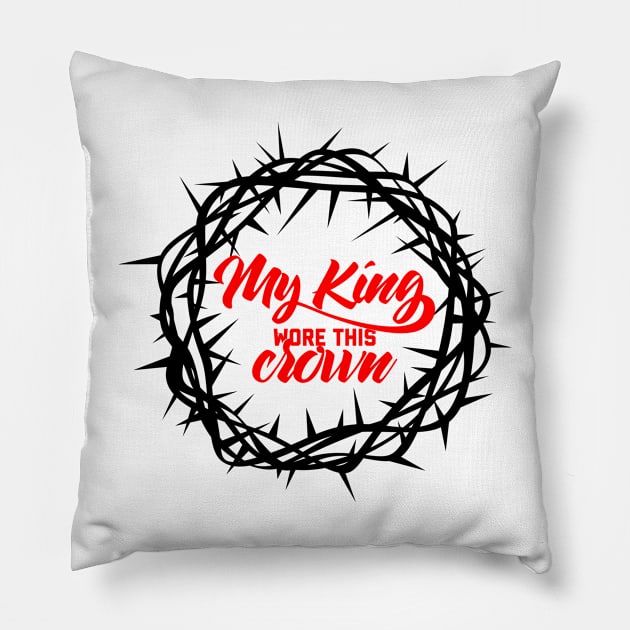 Bible art. My King wore this crown. Pillow by Reformer