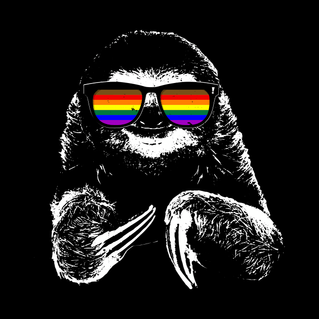 Pride Sloth Philly LGBTQ Pride Flag Sunglasses by wheedesign