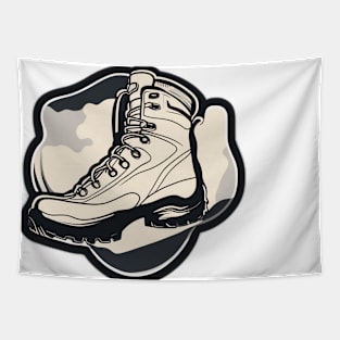 Rugged Hiking Boot Illustration No. 839 Tapestry