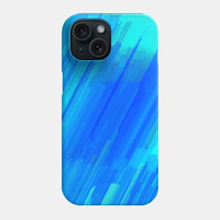 Abstract Bright Cyan Stripes on Blue Phone Case