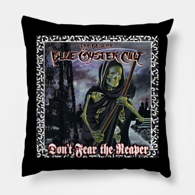 Blue oyster cult Pillow by Cinema Productions