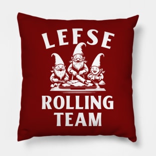 Lefse Rolling Team Gnome Pillow