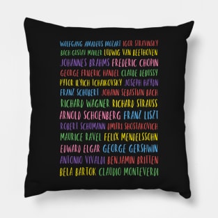 Classical Music Composers Rainbow Pillow