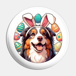 Miniature American Shepherd's Easter Joy with Bunny Ears Pin