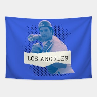 Mike Piazza Los Angeles Baseball 90s Nostalgia Minimalist Tapestry